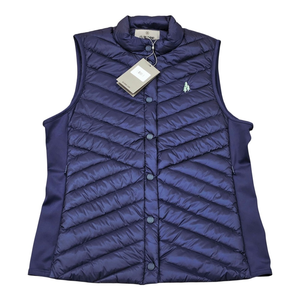 G/FORE Womens Down Quilted Golf Vest Navy Blue GLO000018 NWT Size Large